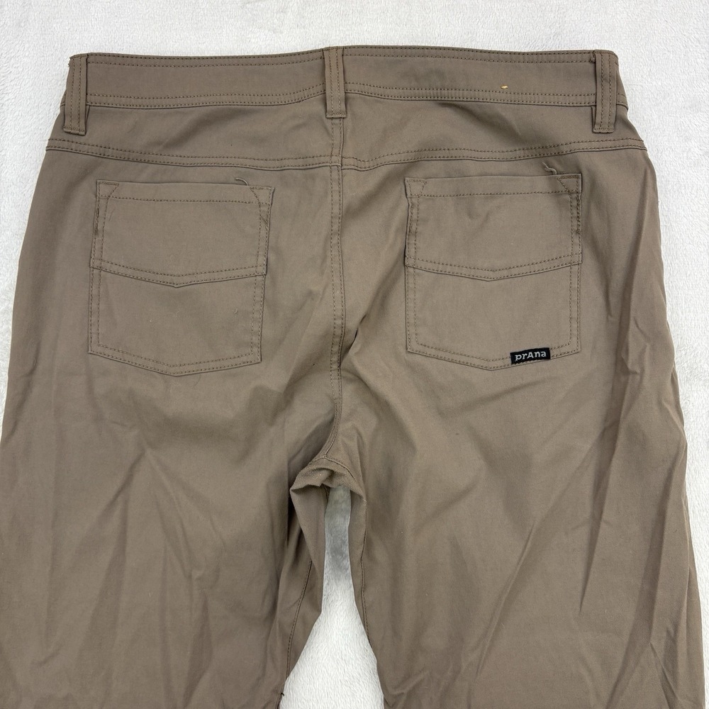 PrAna Pants Mens 36x30 Brown Slim Fit Nylon Stretch Elastic Waist Outdoor Hiking - Picture 6 of 15
